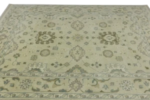 Cream Floral 8X10 Oushak Chobi Oriental Rug