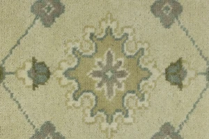 Cream Floral 8X10 Oushak Chobi Oriental Rug