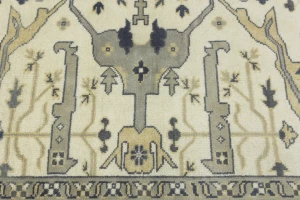 Cream Floral 8X8 Oushak Oriental Square Rug