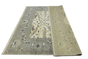 Cream Floral 8X8 Oushak Oriental Square Rug