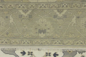 Cream Floral 8X8 Oushak Oriental Square Rug