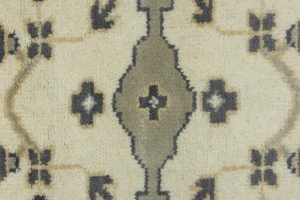 Cream Floral 8X8 Oushak Oriental Square Rug