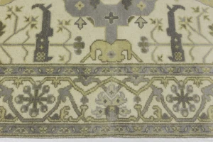Cream Floral 6X12 Oushak Oriental Runner Rug