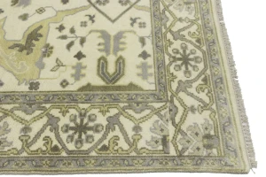 Cream Floral 6X12 Oushak Oriental Runner Rug