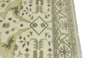 Cream Floral 6X12 Oushak Oriental Runner Rug