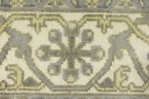 Cream Floral 6X12 Oushak Oriental Runner Rug