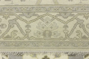 Cream Floral 6X12 Oushak Oriental Runner Rug