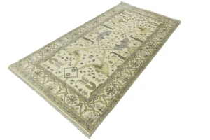 Cream Floral 6X12 Oushak Oriental Runner Rug