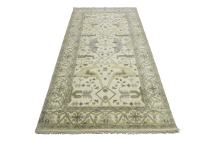 Cream Floral 6X12 Oushak Oriental Runner Rug