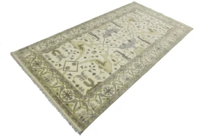 Cream Floral 6X12 Oushak Oriental Runner Rug