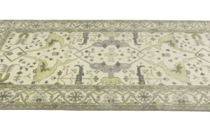 Cream Floral 6X12 Oushak Oriental Runner Rug