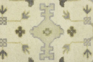 Cream Floral 6X12 Oushak Oriental Runner Rug