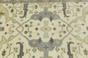 Cream Floral 6X12 Oushak Oriental Runner Rug