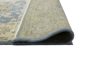Blue-gray Floral 4X12 Oushak Chobi Oriental Runner Rug