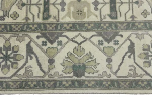 Cream Floral Square 8X8 Oushak Oriental Square Rug