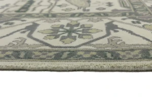 Cream Floral Square 8X8 Oushak Oriental Square Rug