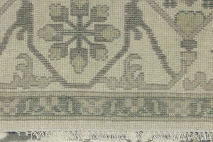 Cream Floral Square 8X8 Oushak Oriental Square Rug