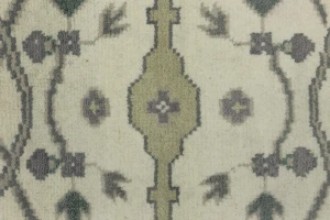 Cream Floral Square 8X8 Oushak Oriental Square Rug