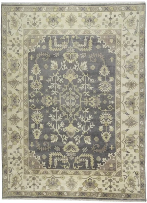 Taupe Floral 10X14 Oushak Chobi Oriental Rug