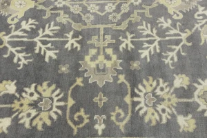 Taupe Floral 10X14 Oushak Chobi Oriental Rug