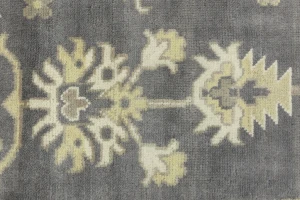 Taupe Floral 10X14 Oushak Chobi Oriental Rug