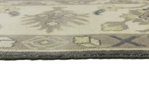 Taupe Floral 10X14 Oushak Chobi Oriental Rug