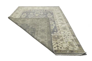 Taupe Floral 10X14 Oushak Chobi Oriental Rug