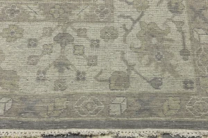 Taupe Floral 10X14 Oushak Chobi Oriental Rug