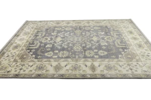 Taupe Floral 10X14 Oushak Chobi Oriental Rug