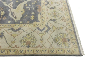 Brownish Gray Floral 10X14 Oushak Oriental Rug