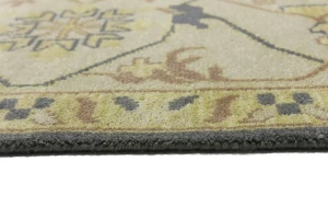 Brownish Gray Floral 10X14 Oushak Oriental Rug