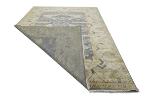 Brownish Gray Floral 10X14 Oushak Oriental Rug