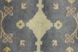 Brownish Gray Floral 10X14 Oushak Oriental Rug