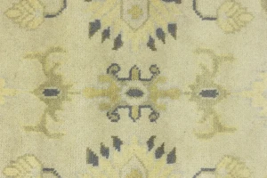 Beige Floral 10X14 Oushak Chobi Oriental Rug