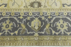 Beige Floral 10X14 Oushak Chobi Oriental Rug