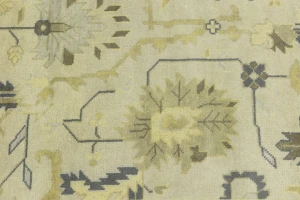 Beige Floral 10X14 Oushak Chobi Oriental Rug
