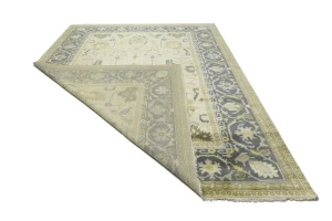 Beige Floral 10X14 Oushak Chobi Oriental Rug
