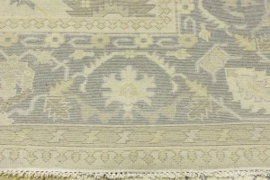Beige Floral 10X14 Oushak Chobi Oriental Rug