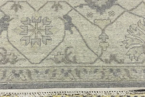 Dark Taupe Floral 10X14 Oushak Oriental Rug