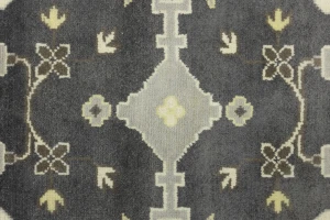 Dark Taupe Floral 10X14 Oushak Oriental Rug