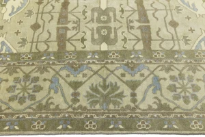 Beige Floral 12X15 Oushak Oriental Rug