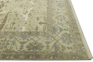 Beige Floral 12X15 Oushak Oriental Rug