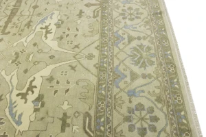 Beige Floral 12X15 Oushak Oriental Rug