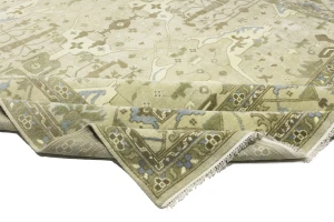 Beige Floral 12X15 Oushak Oriental Rug