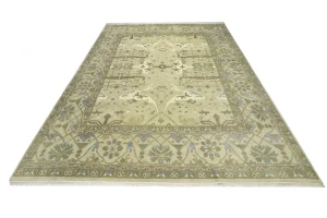 Beige Floral 12X15 Oushak Oriental Rug