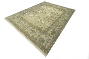 Beige Floral 12X15 Oushak Oriental Rug