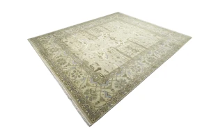 Beige Floral 12X15 Oushak Oriental Rug