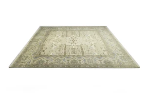 Beige Floral 12X15 Oushak Oriental Rug