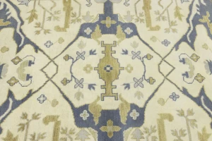 Cream Floral 12X15 Oushak Oriental Rug