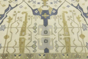 Cream Floral 12X15 Oushak Oriental Rug